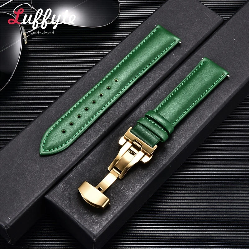 Luxury Leather Watch Band - Premium 20mm/22mm Strap Replacement