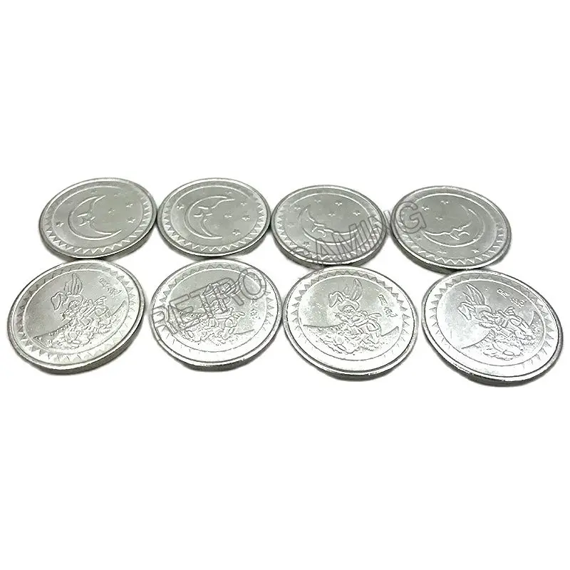 500pcs Stainless Steel Coin Tokens 25mm*1.85mm Crown Logo Token Arcade Game Currency