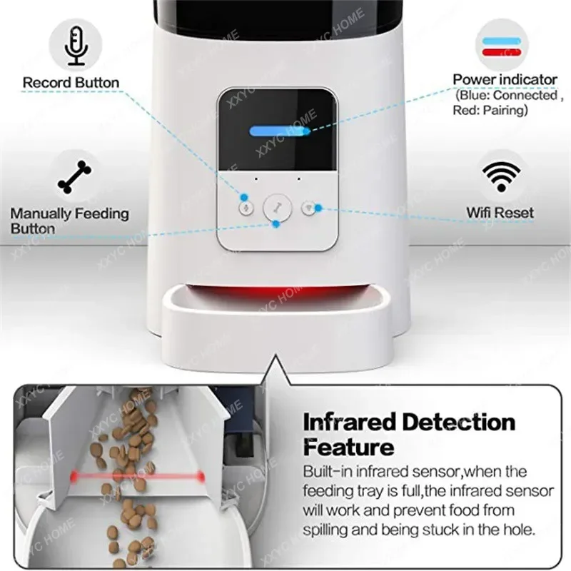 2558-4f8b5e.jpg Dog Cat Smart Pet Feeder Wifi Mobile App Remote Control Microchip Automatic Pet Feeder with 6L