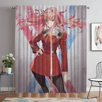 Zero Two Modern Living Room Curtains 2 Pieces Partition Home Interior Curtains for Camera Blackout Curtain Shades Kitchen Child 1