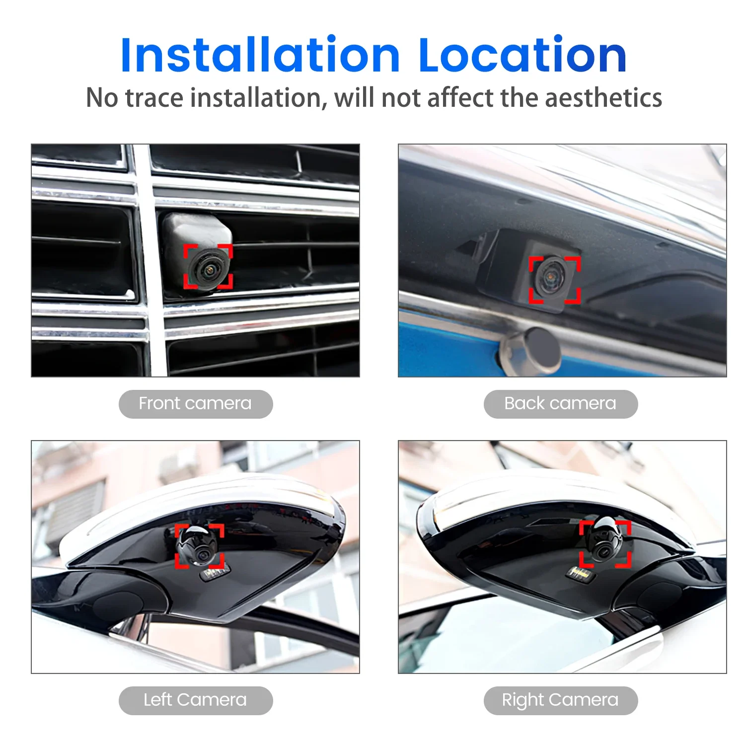 3D 360&deg; Car Rear View Camera Bird View System Front Left Right Back Behind 360 Panoramic Driving Cam 1080P UHD for Android Radio