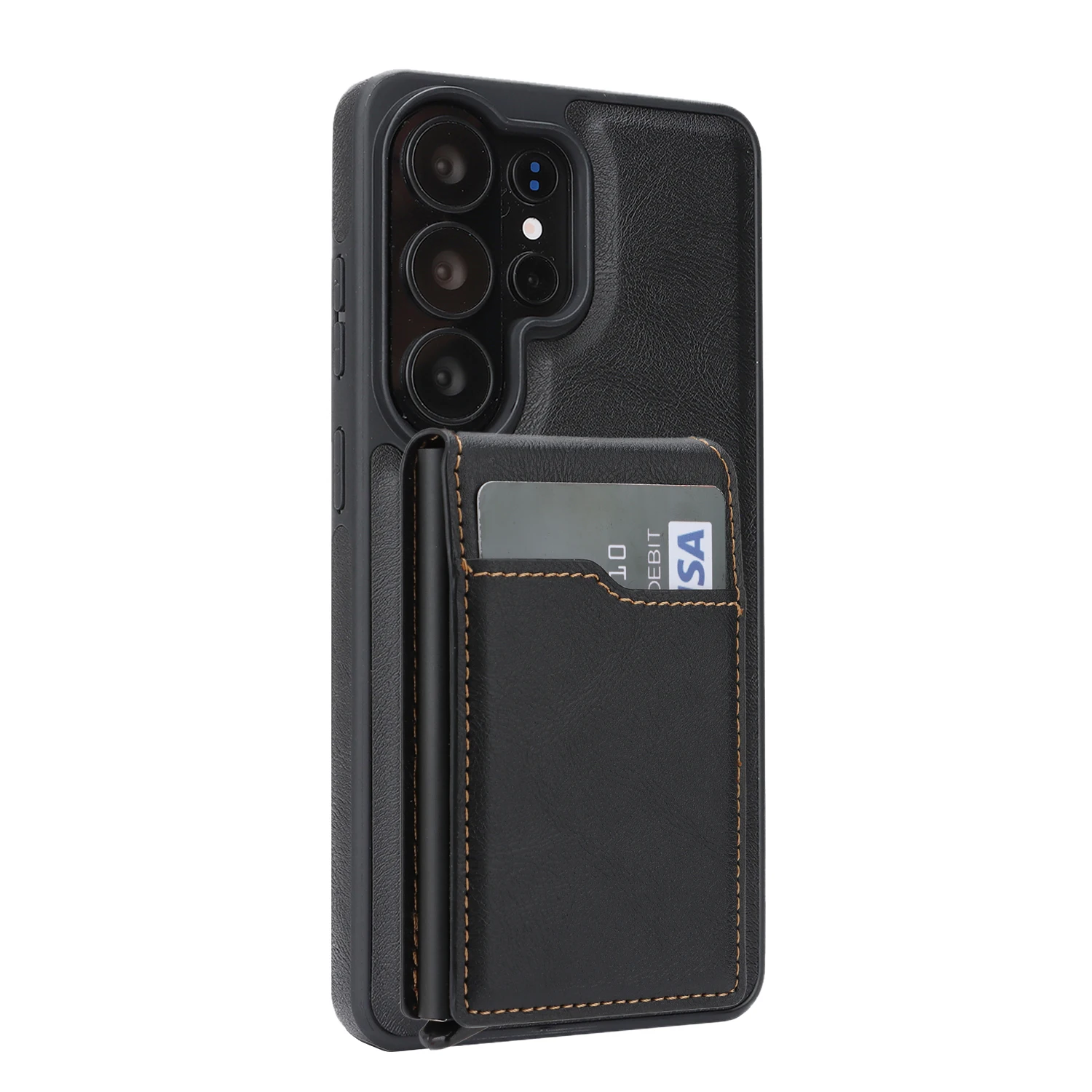 Luxury Faux Leather Case with Magnetic Detachable Card Holder