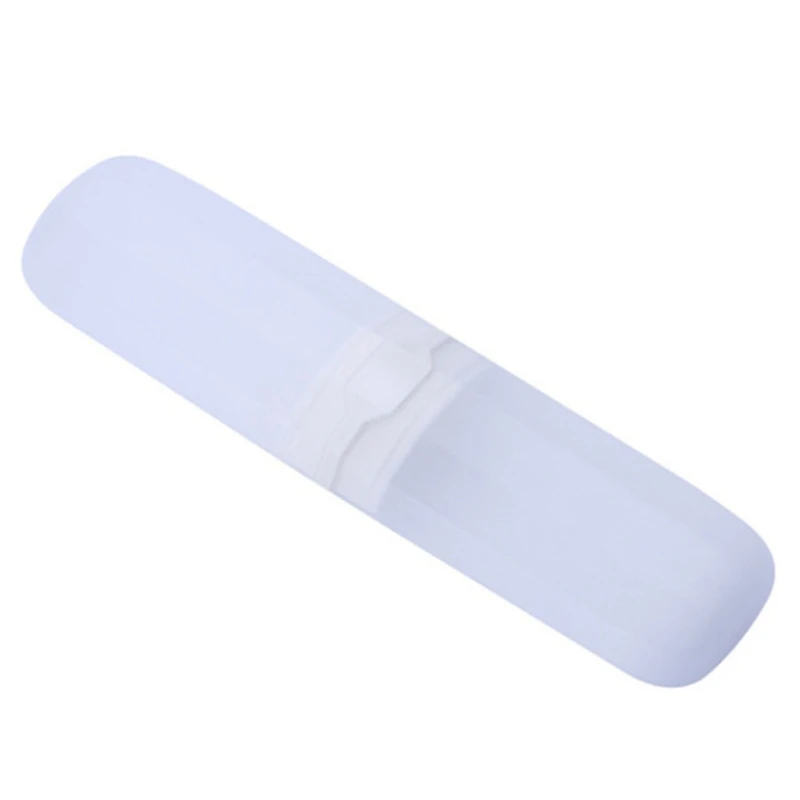 

Travel Toothbrush Case Stretchable Toothpaste Holder Container Anti Bacterial Adjustable Box Transparent White