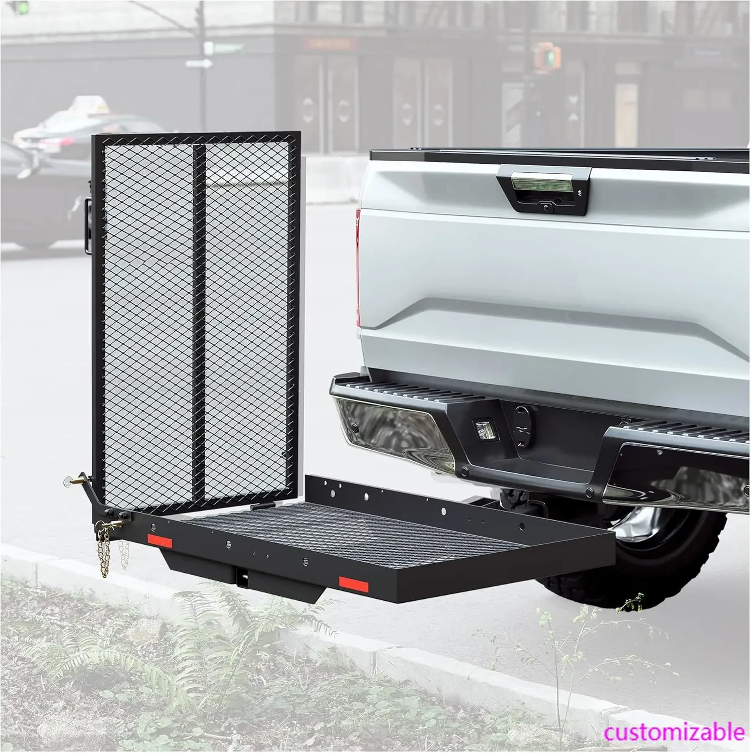 8 Person Life Rack Lift Rack Loading Ramp Wheelchair Carrier Mount Steel Trailer Hitch ...