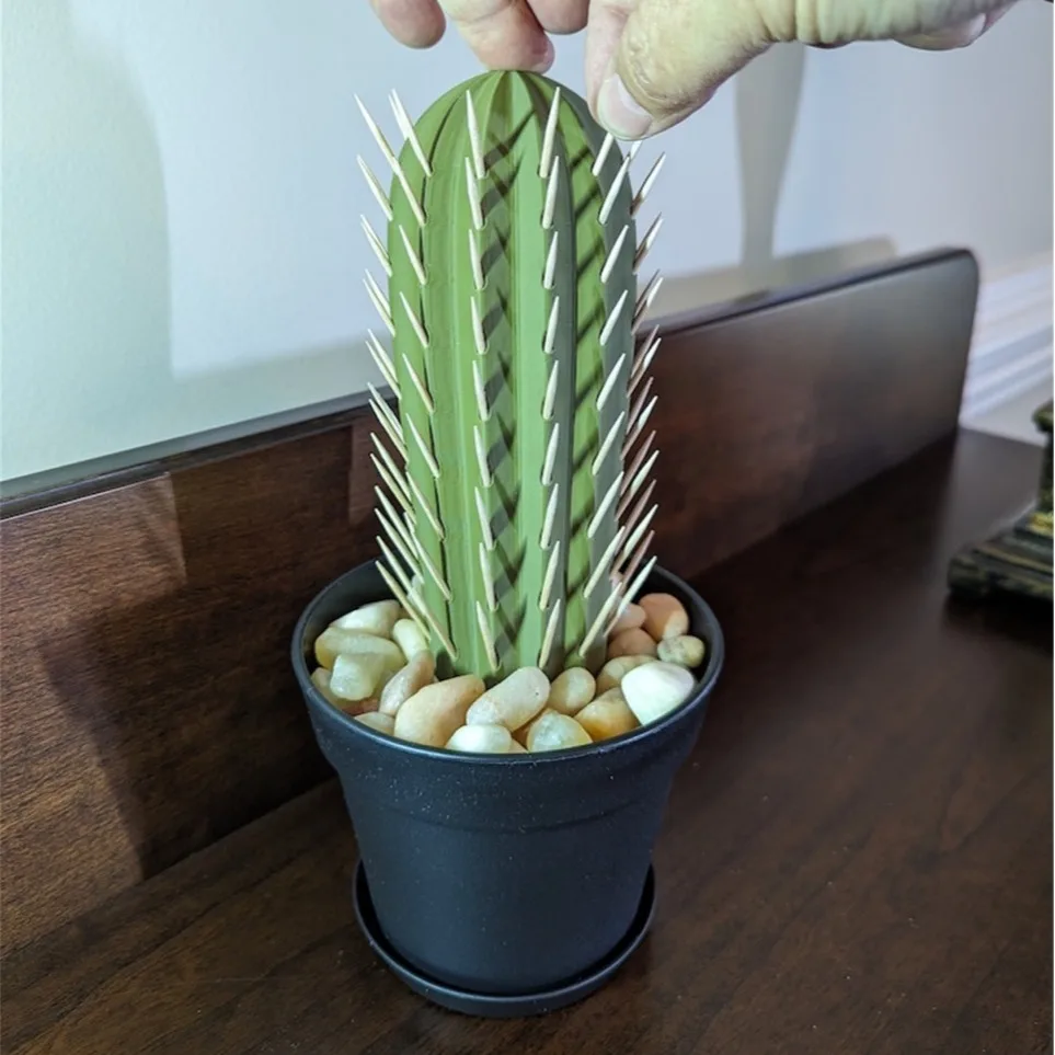 Palillero decorativo con forma de cactus