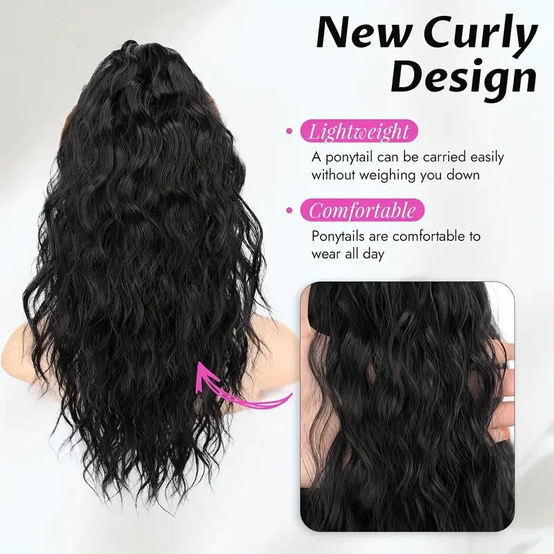 LUPU 14" Short Claw Ponytail Extension Wavy Curly Jaw Clip in Pony tails Hair Extension Natural Synthetic Hairpiece for Women