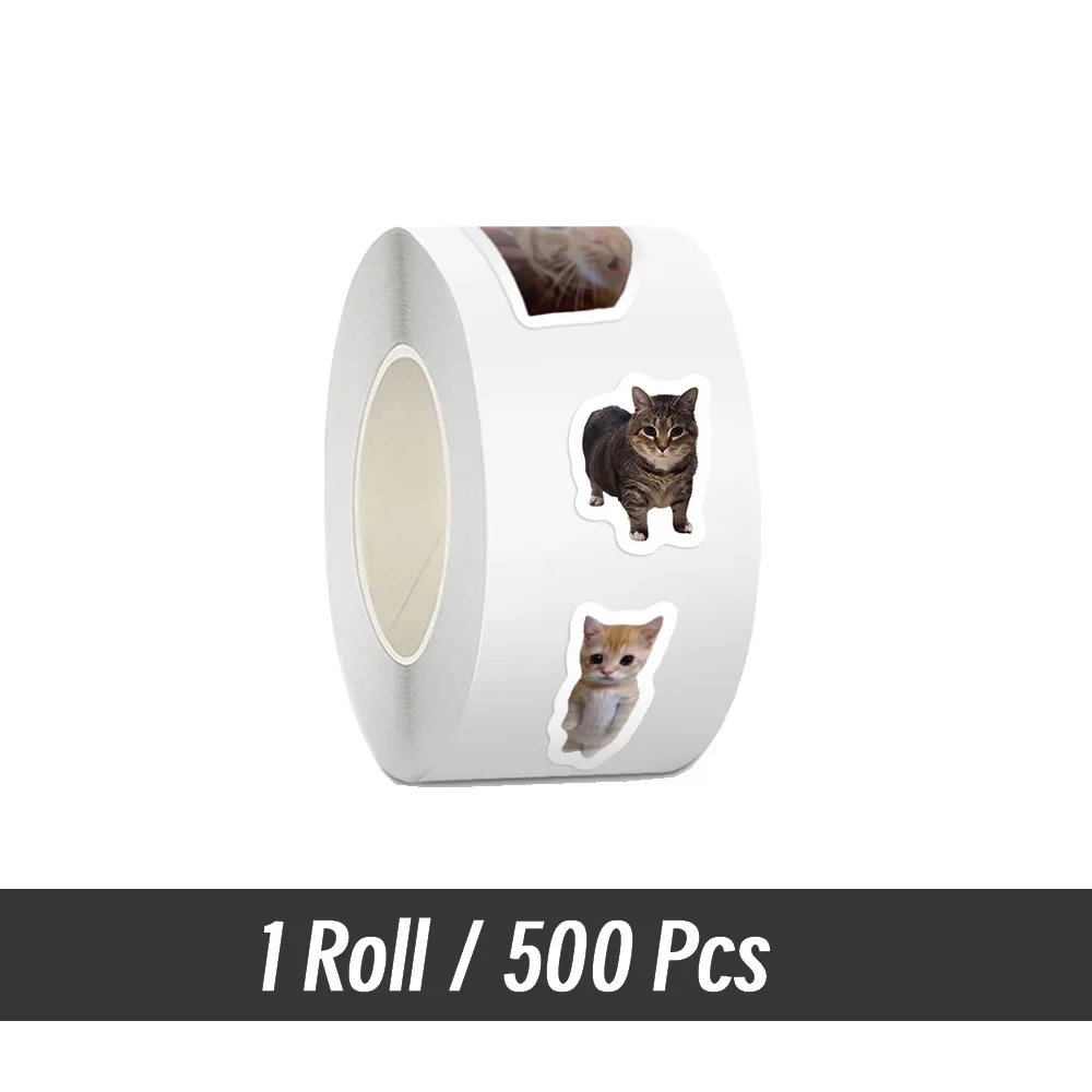 500 adet/rulo Karikatür Meme Kedi Çıkartmaları Okul Ödül Çıkartmaları Sınıf Dekorasyon Teşvik Etiket Öğrenci Öğretmen Için