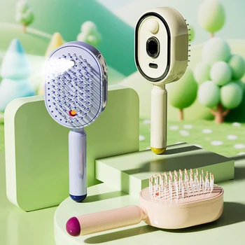 Spray per la Cura dei Capelli con Pettine Massaggiante, Spazzola Vibrante per Massaggio del Cuoio Capelluto, Massaggiatore per la Testa, Spruzzatore per Capelli, Spazzola Atomizzante, Applicatore di Olio per Capelli