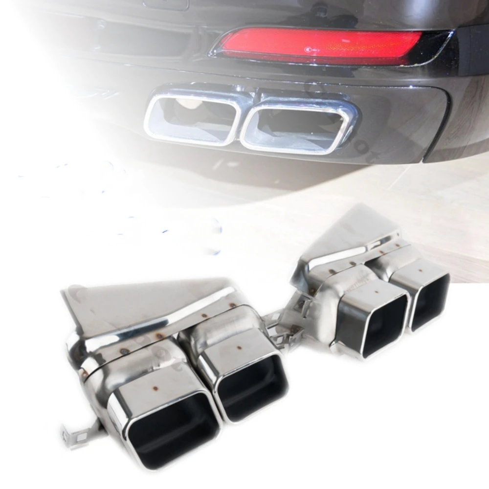 

Square Rear Exhaust Muffler Tip Pipe Air Outlet Vent Exhause Tailpipe For BMW 7S F02 760 M Style 2010 2011 2012 2013 2014 2015