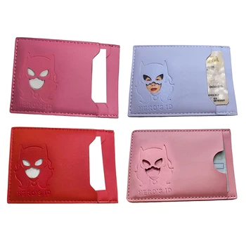 Portafoglio identificativo con carattere in stile pelle per design di caratteri scavati Scomparti multipli per carte Porta carte di archiviazione Clip regalo 1