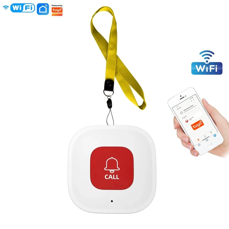 2 Set Tuya Wifi Smart SOS Call Button Phone Alert Transmitter Emergency Call Button
