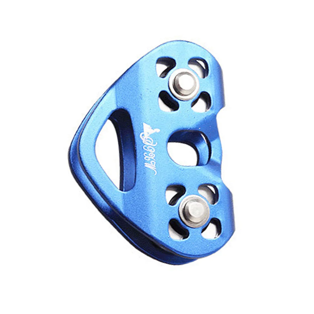 

25KN Heart Shape Dual Pulley Double-shaft Trolley Outdoor Rock Climbing Mountaineering Downhill Pulleys Side Swing