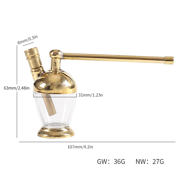 Hand Hookah Mini Hookah Water Pipe Portable Mini Brass