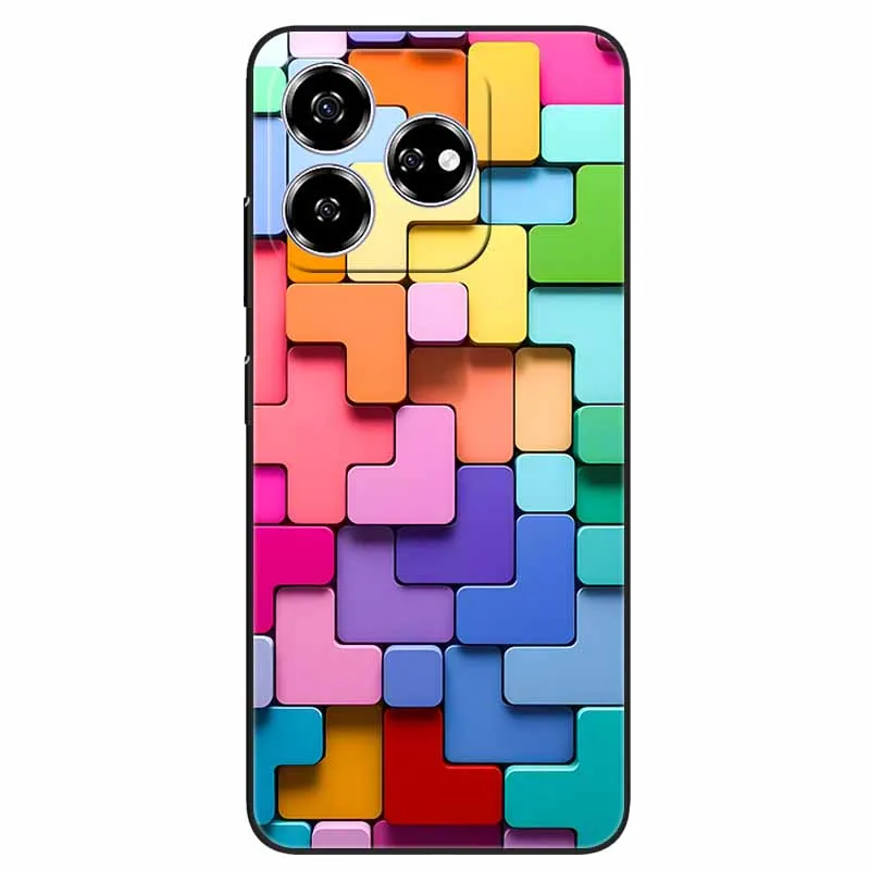 Stylish Black TPU Soft Silicone Phone Cover with Artistic Design