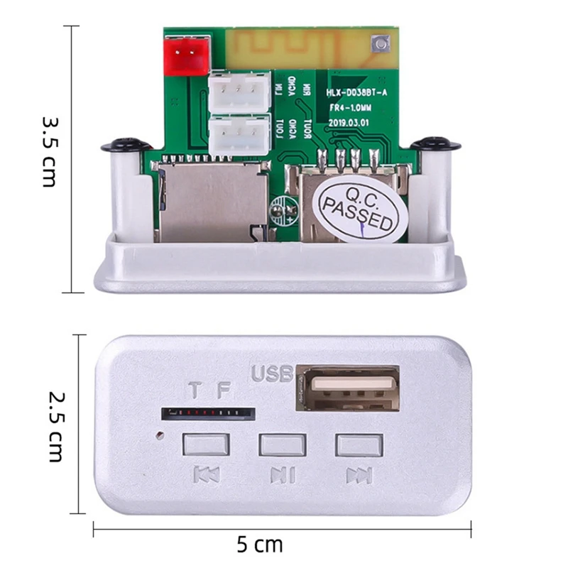 Bluetooth 5.0 MP3 WMA APE Decoding Board Car Audio USB TF FM Radio Handsfree Module MP3 Player For Speaker Easy Install 5V