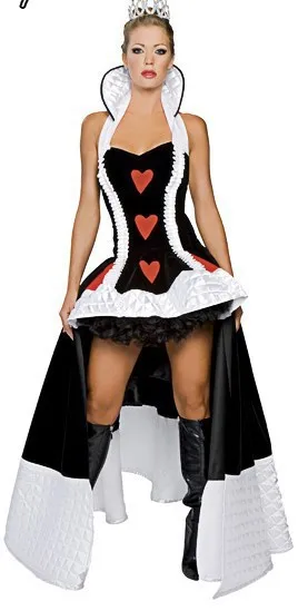 Sexy Queen of Hearts Costume Women Adult Fantasy Alice In Wonderland Party Cosplay Fancy Costume