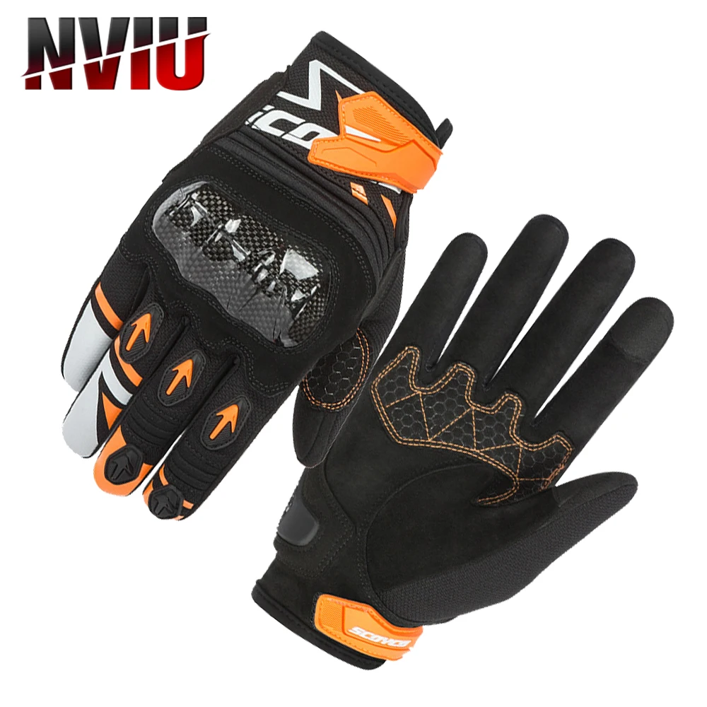 

Scoyco Motorcycle Gloves Men Leather Motorcyclist Gloves Summer Top Quality Biker Gloves Carbon Fiber Knuckle Protector