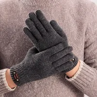Knitted Touch-screen Gloves Children's Winter Cycling Cold-proof Double-layer Thick Gloves Students Outdoor Warm Cotton Gloves 6