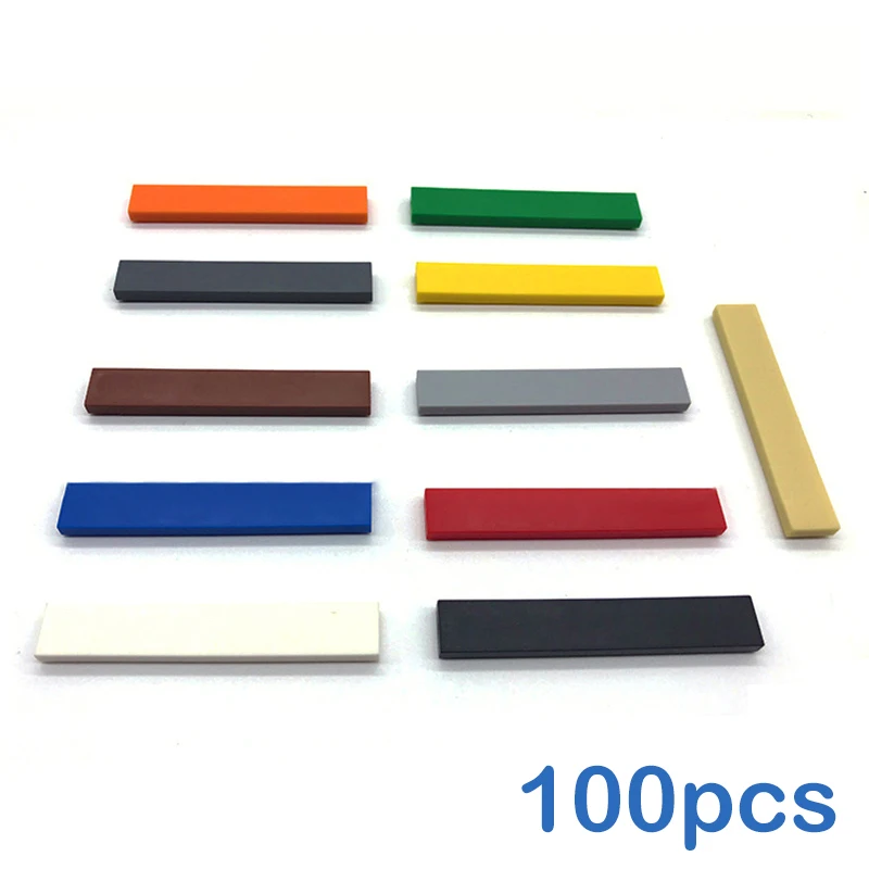 100 stücke DIY Bausteine Figur Ziegel Glatte 1x6 11 Farben Pädagogisches Kreative Größe Kompatibel Mit Marke Spielzeug für Kinder