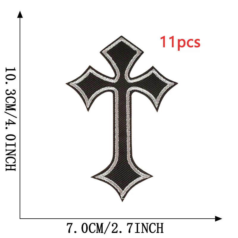 11pcs Cross Iron On Patches Lot Bulk Wholesale Pack Embroidered For Clothes  Designer Mochila Diy Parches Jacket Thermal Naszywka - AliExpress