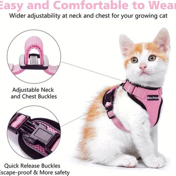 Cat Leash Non-Slip Adjustable Leash Non-Slip Cat Leash Vest Pet Chest Carrier 3