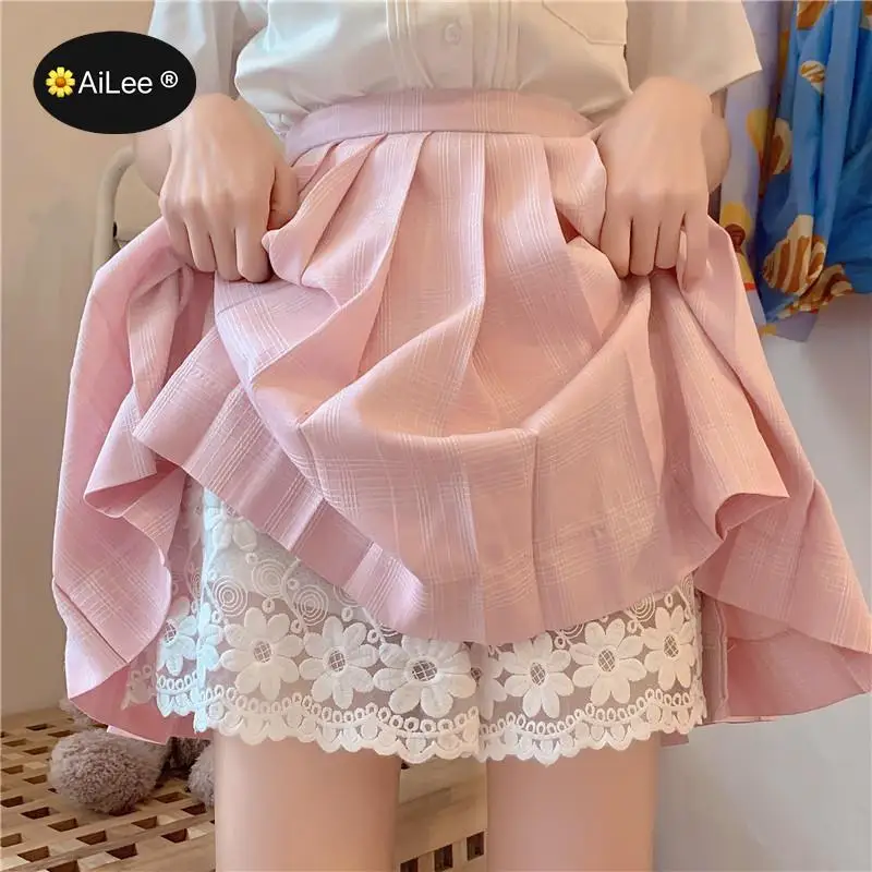 Sweet White Underskirt Shorts Women Vintage Summer Wide Leg Loose Thin Solid Street Short Classic Lace Girls Chic Japan Style