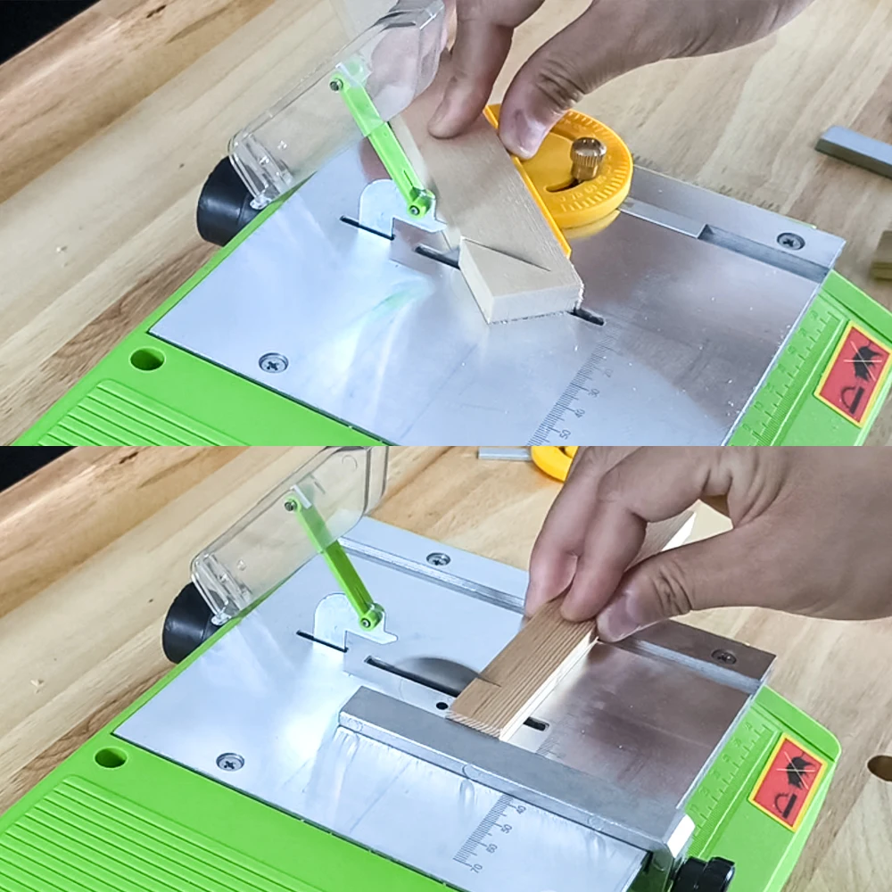 Mini Sega Da Banco 400W | Con 4 Lame | Profondità Taglio 0-30mm | Angolo Regolabile 0-90° - Foto 9