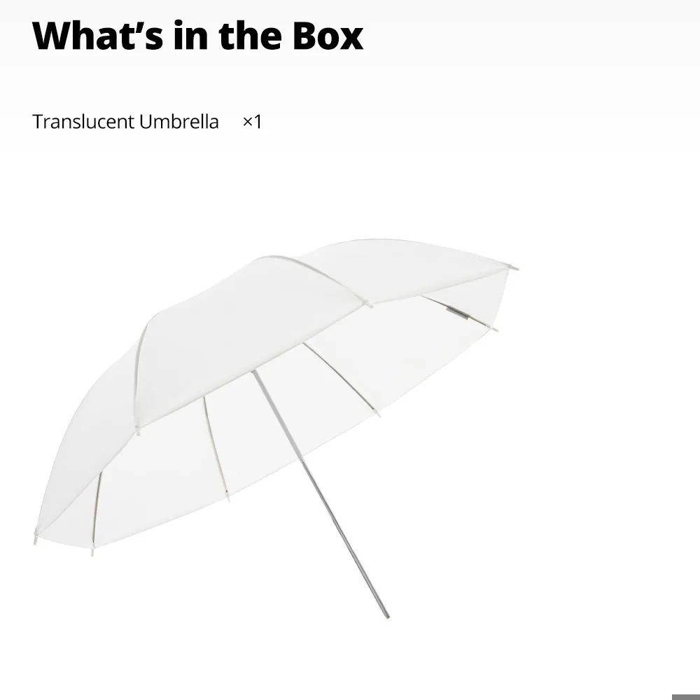AMBITFUL 스튜디오 플래시 스트로브 조명용 반투명 우산, 화이트 소프트 디퓨저, 스튜디오 사진 우산, 83cm, 98cm, 107cm