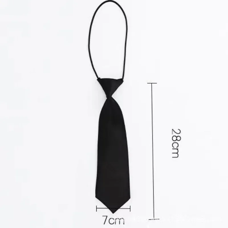Woven necktie Necktie set Clip on tie Daily JK Ties Solid 7CM Lazy Neckties Girls Short Small Tie Kids Student Collar School Uniform Accessories College Cravat Y2k