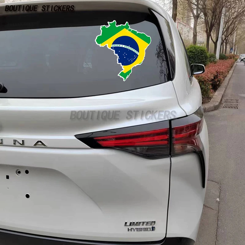 Brasile Moto Map Flag Car Decal Macbbook Shadow Effect Splash Design Bandiera Brasiliana Impermeabile Pvc Decal Window Bumper