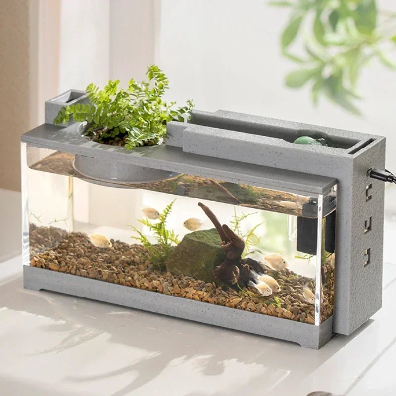 

Small Landscape Creative Tank Micro Office Fish Filter Ornaments Flow Home Water Desktop Mute Heating