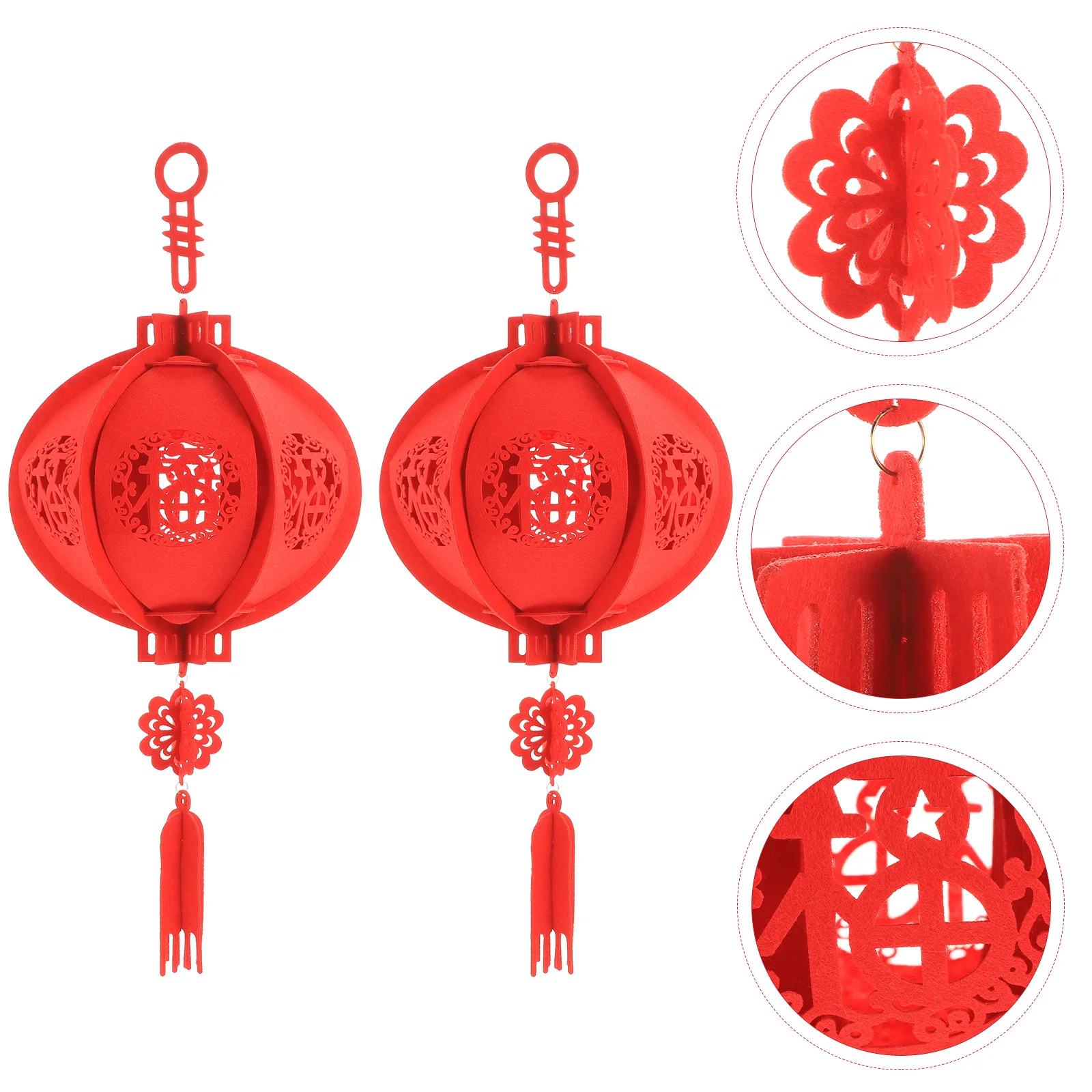 

Chinese Lantern Hand-Made Felt Lantern Pendant Festive Hanging Chinese Lantern Spring Festival Wedding Party Decoration