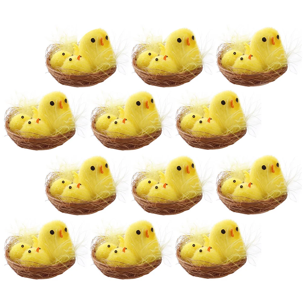 

Chicks Fluffy Chicks Furry Chicks Basket Filler Toys Egg Novelty for Party Supplies Birthday Bags 12Pcs