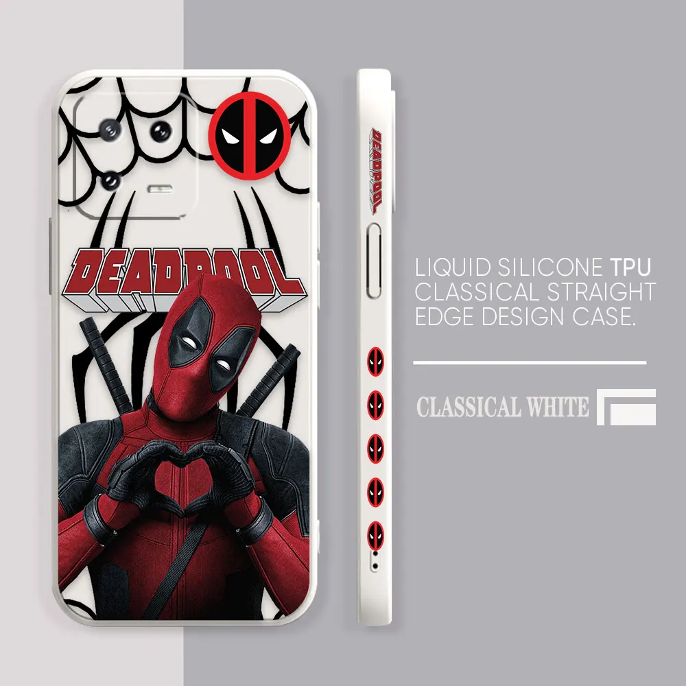 thumbnail image 1 of Phone Case For Xiaomi POCO F3 F4 F5 M2 M3 M4 M5 X2 X3 X4 X5 GT Pro 4G 5G Capa Funda Simple Liquid Silicone Case Marvel Deadpool, 1 of 5