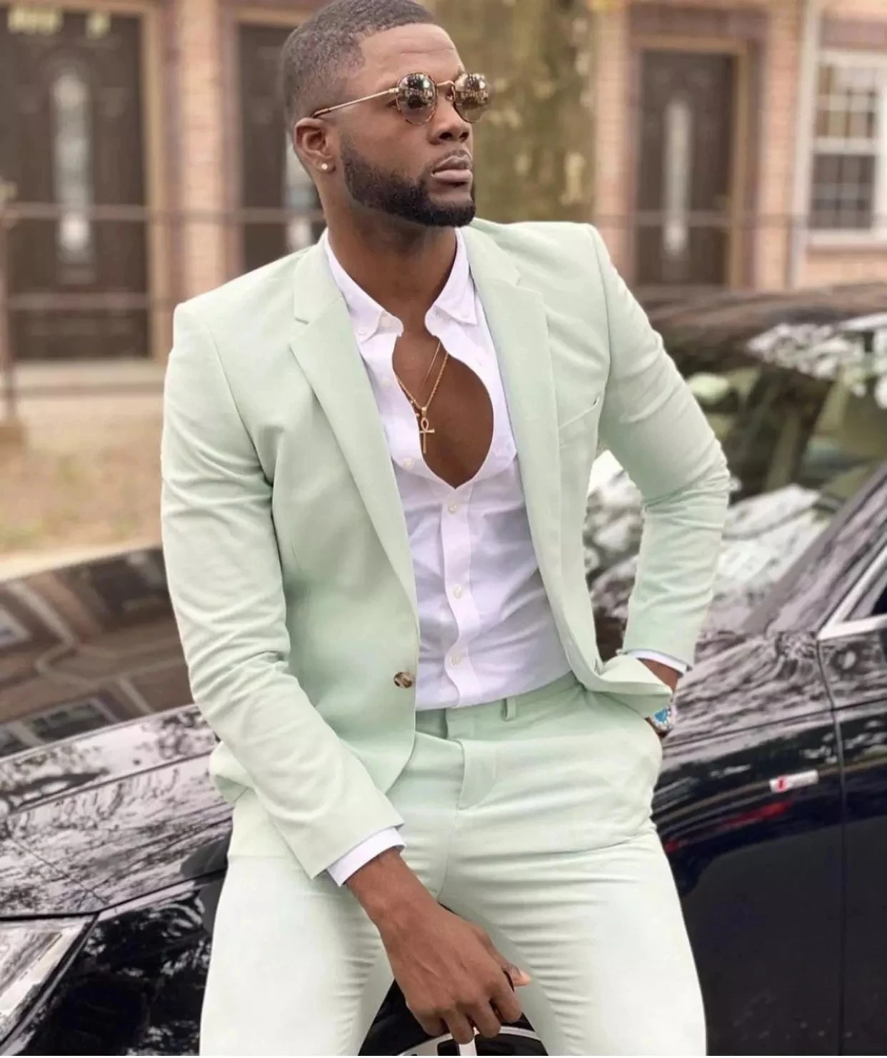 Casual Summer Stylish Notch Lapel Men Suit New Costume Homme Tuxedo Groom Wedding Slim Fit Terno Masculino Blazer 2 Pcs