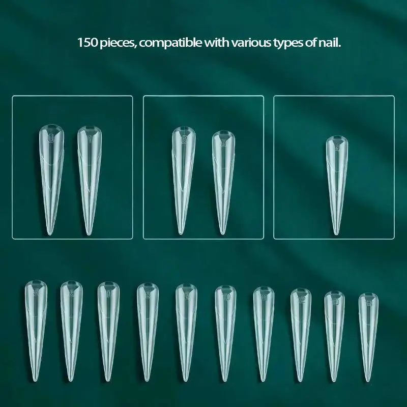 혁신적인 버터플라이 네일 듀얼 폼 150개 연장 길이 재사용 가능 젤 연장 몰드 빠른 빌딩 몰드 매니큐어 DIY용