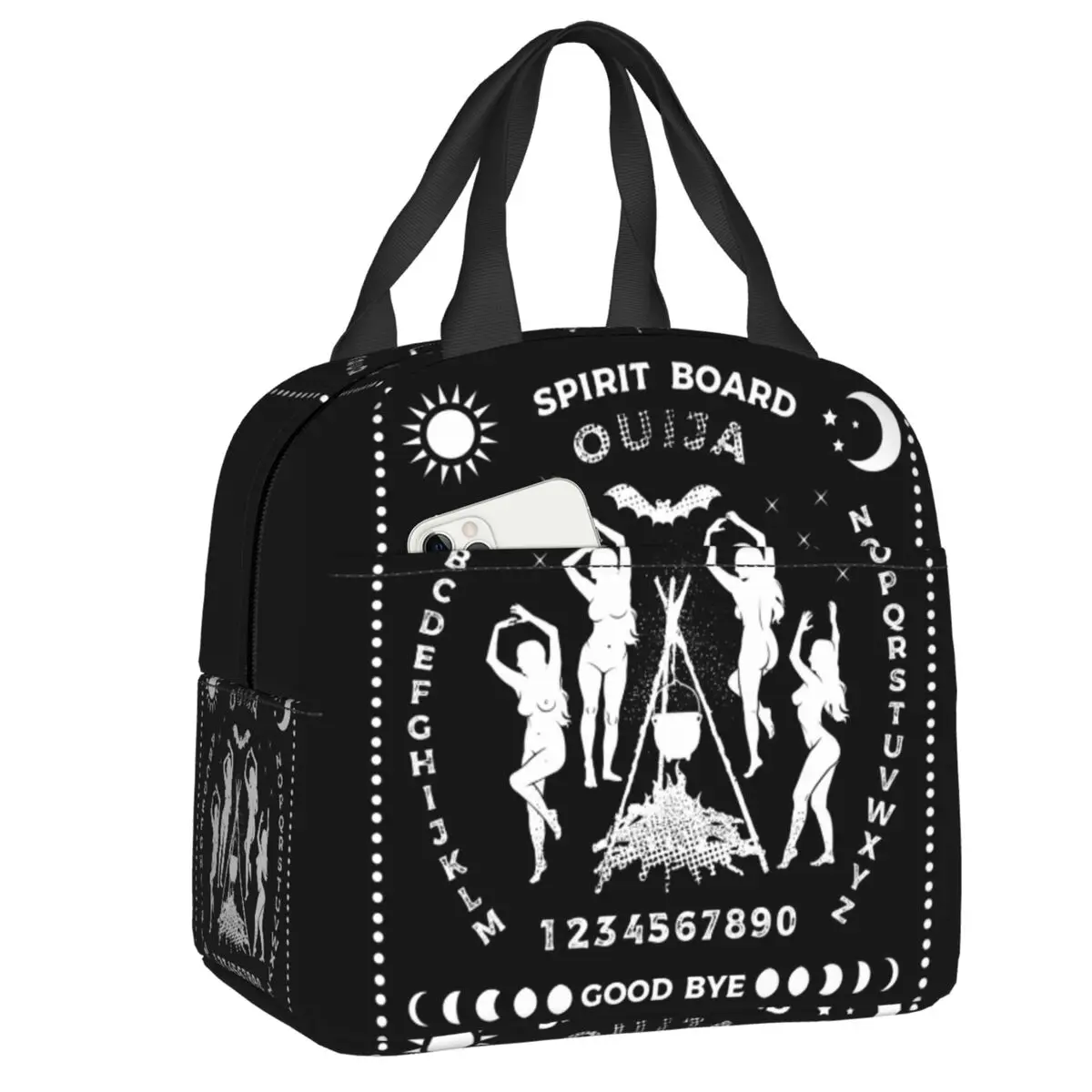 

Ouija Board With Witches Dancing Lunch Box Women Occultism Witchcraft Cooler Thermal Food Insulated Lunch Bag Office Work