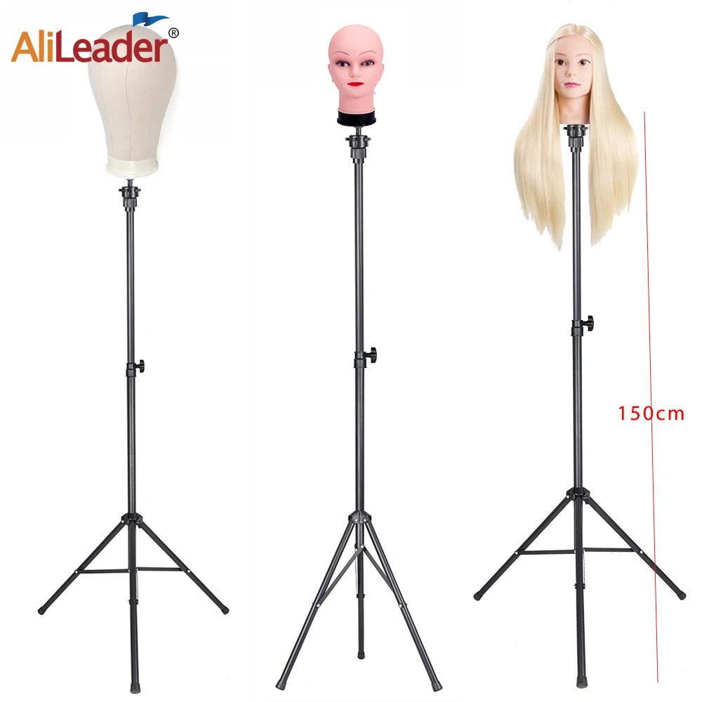 

Wig Stand Tripod Adjustable Wig Head Stand Mannequin Head Stand For Cosmetology Hairdressing Styling Training Head Stand 150Cm