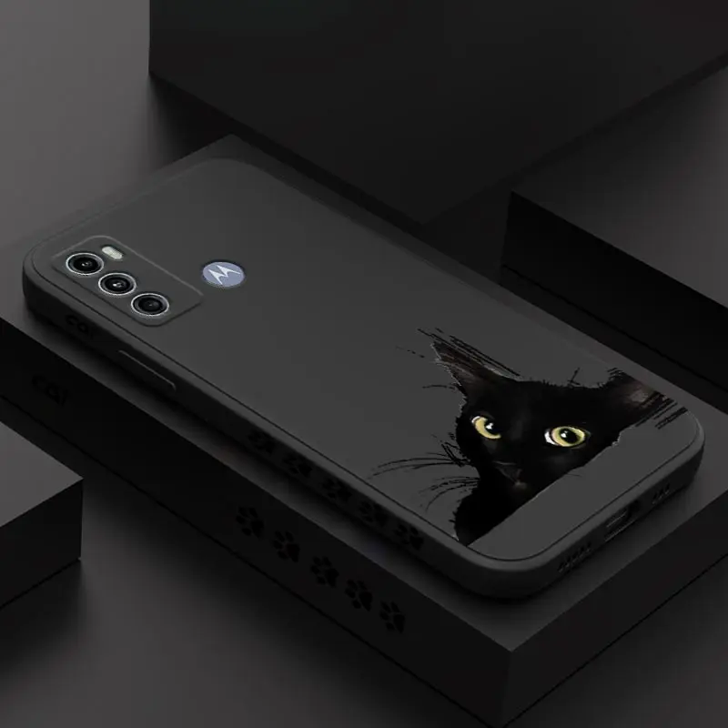 Sleek Black Cat Silicone Phone Case Cover