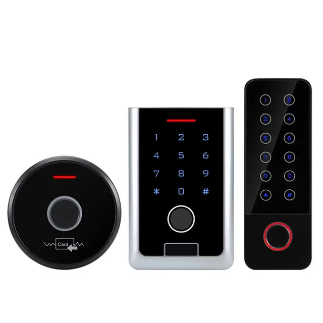 12V Waterproof Zinc Tuya 2.4G Wifi Module Fingerprint Access Controller Metal Keypad RFID support Time Delay Unlock Record Alarm 6