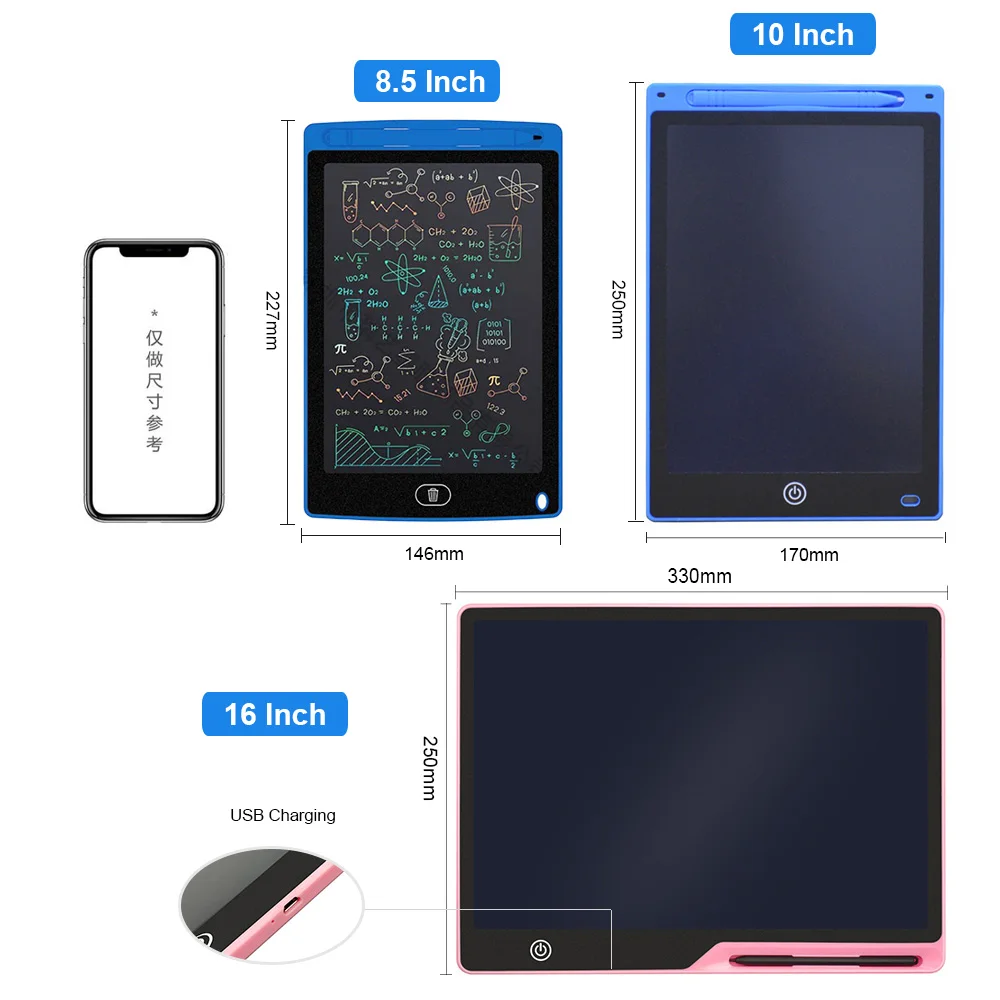 8.5/10/16 Inch lcd Writing Tablet For Kids Graffiti Drawing Board Toys for Education Handwriting Painting Pad Children's Gifts 6