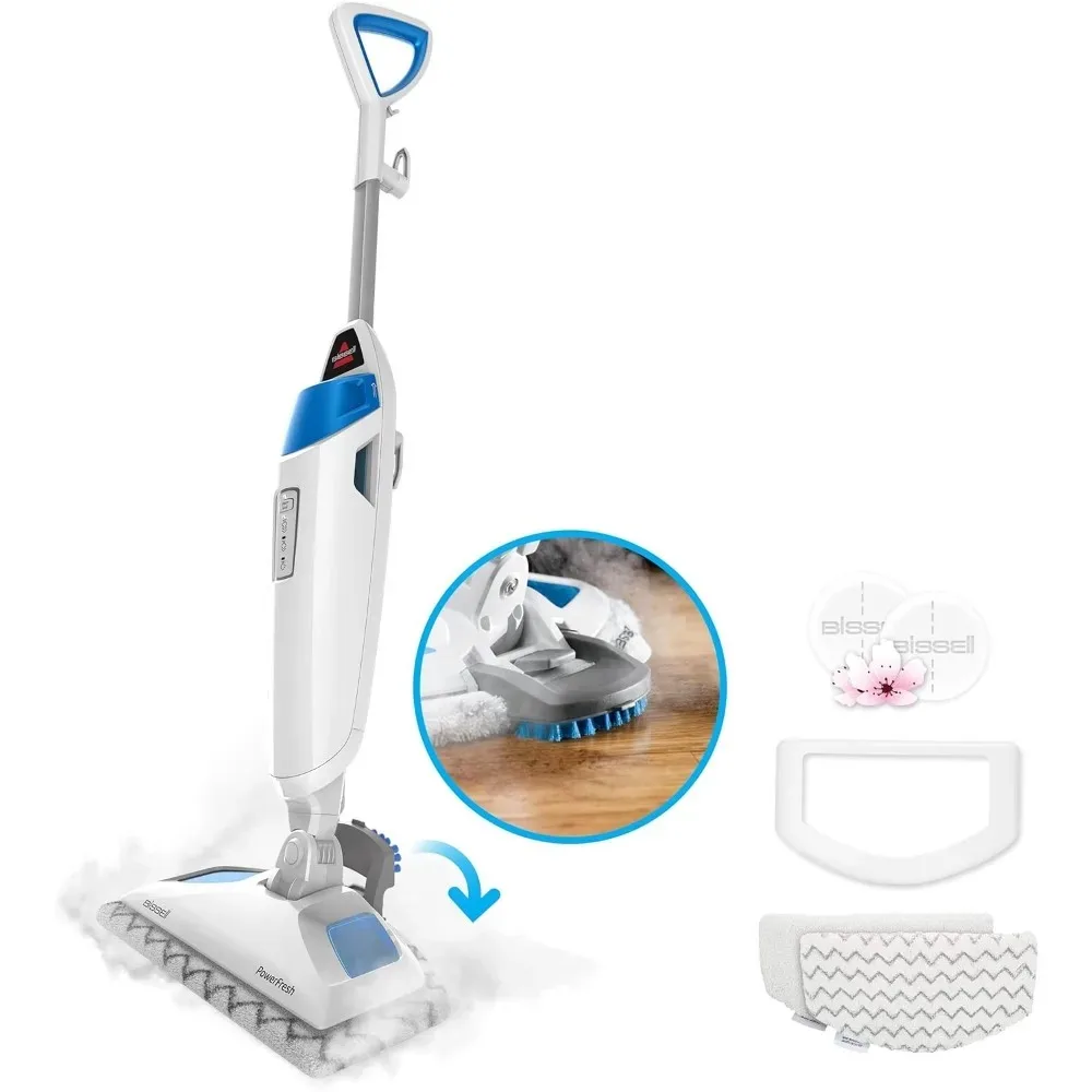 

Power Fresh Steam Mop with Natural Sanitization, Floor Steamer, Tile Cleaner, and Hard Wood Floor Cleaner with Flip-Down Easy