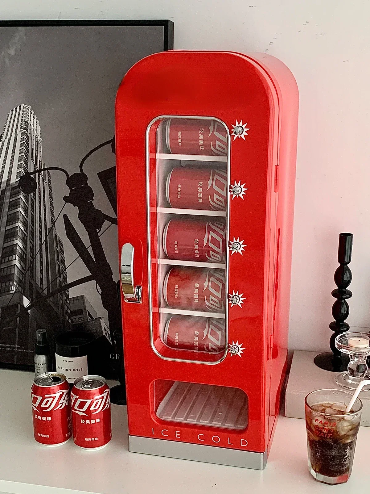Coca-Cola mini vending machine 10 cans, pop-up small refrigerator