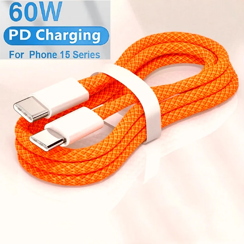 USB C 타입 C 고속 충전 PD 60W 휴대폰 데이터 케이블 (폰15 16 안드..