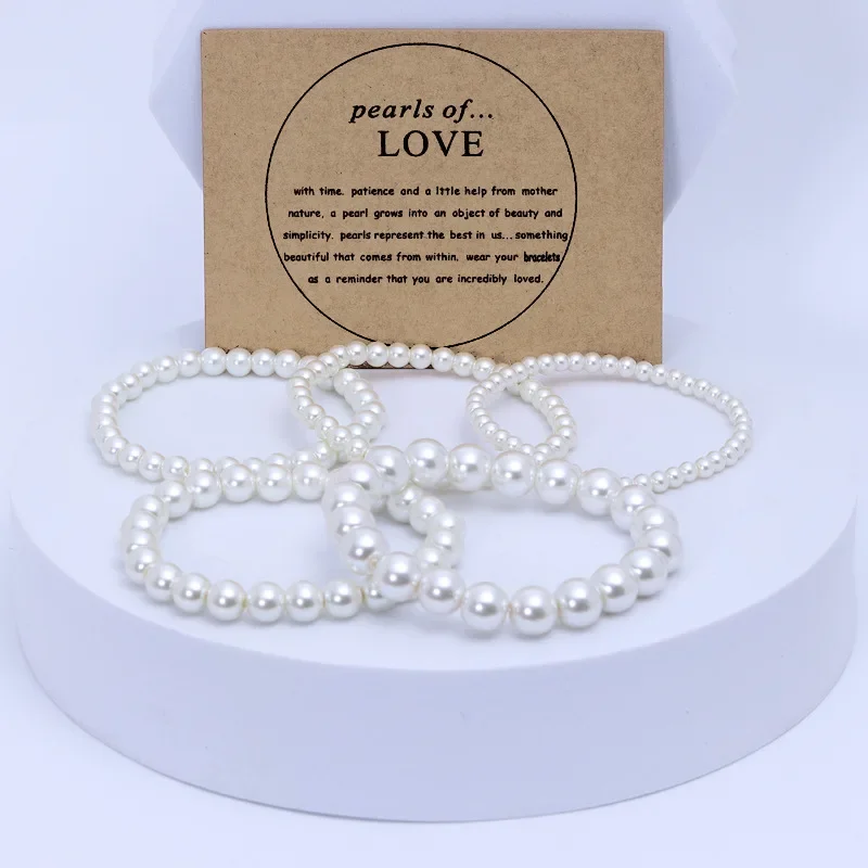 Pearl Bead Bracelet for Women Various Sizes or Chain Customizable 18cm Girth Elastic 5-10mm Imitation Pearl Beads stone bead bracelet,beaded bracelet,pearl bracelet