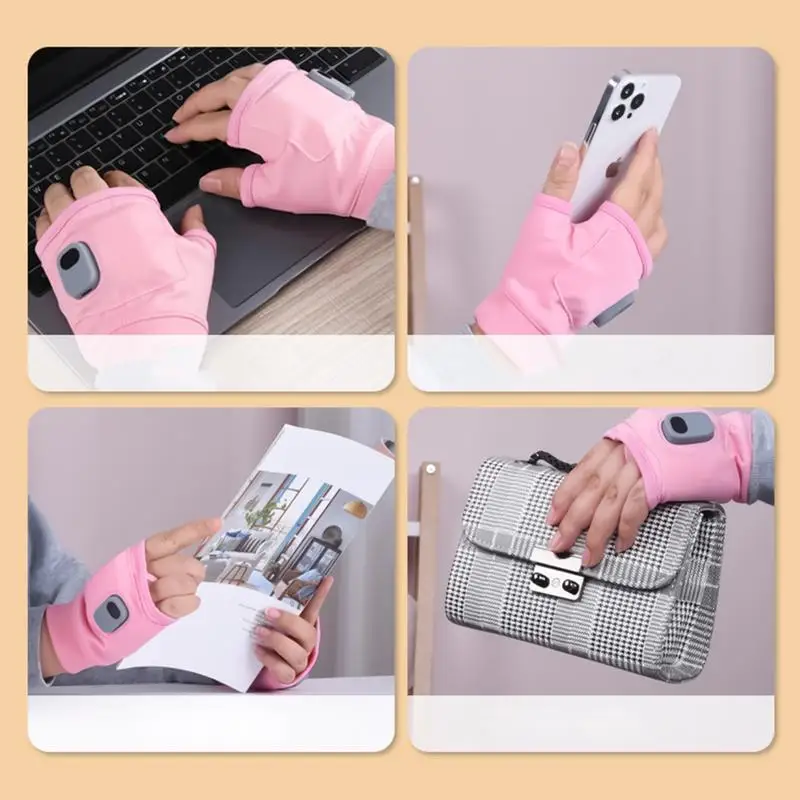 Electric USB Rechargeable Heated Gloves Fingerless Winter Hand Warmer Unisex Smart Touchscreen Fast Heating Gloves 6