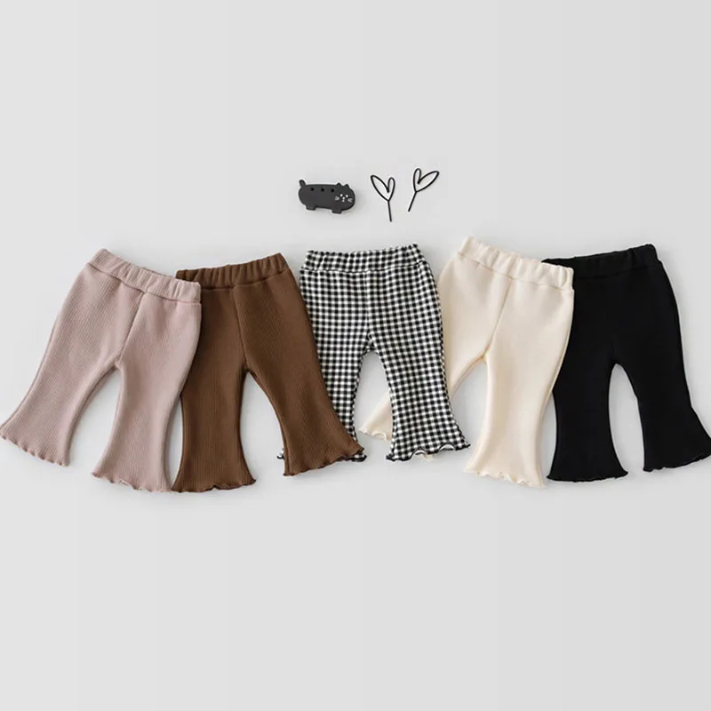 

Baby Pants 2022 Spring New Kids Boot Cut Pants Flare Trousers Cotton Girls Clothes