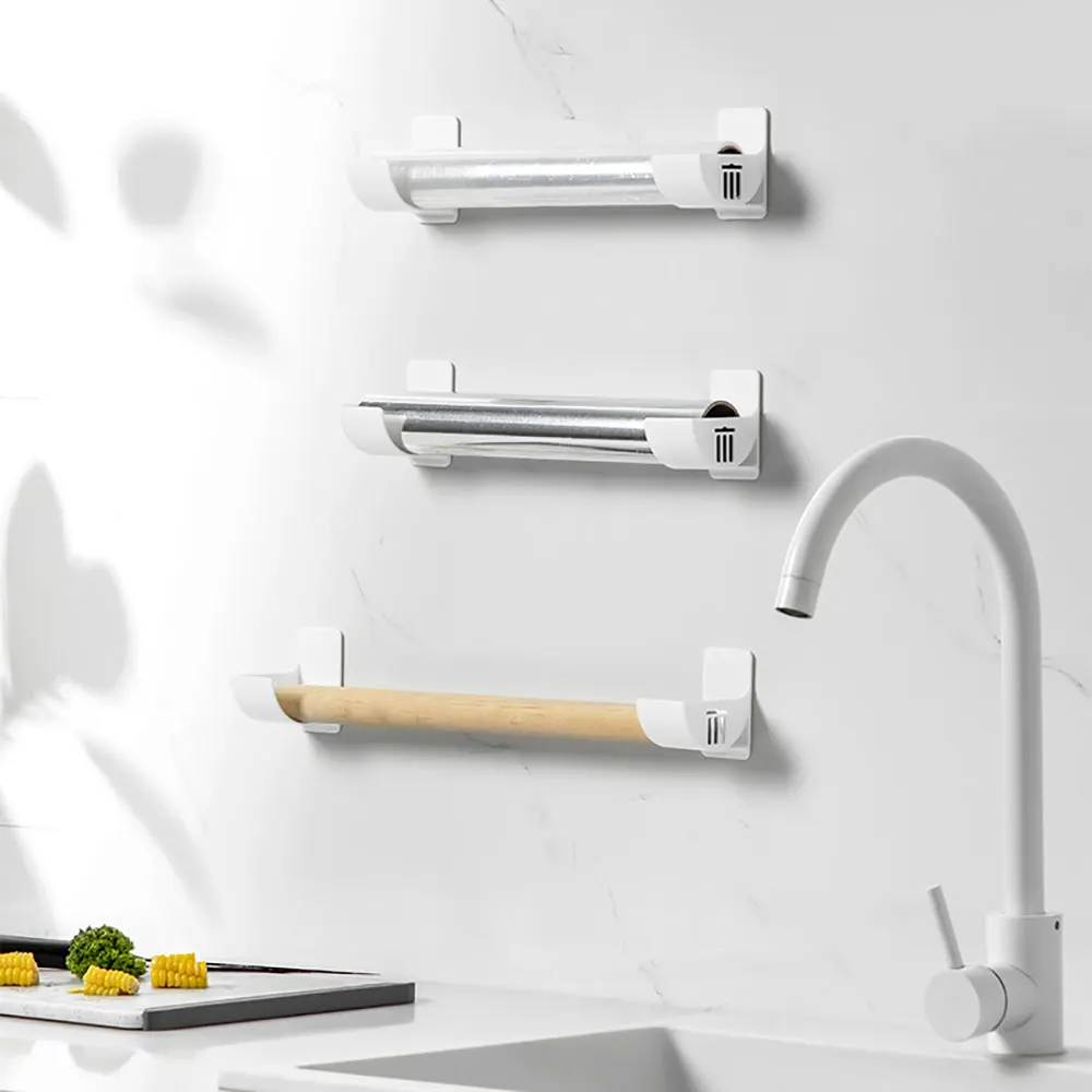 실리콘 세계 4PCS 비 천공 스토리지 랙 집착 필름 쓰레기 봉투 캐비닛 스토리지 랙 냉장고 사이드 스토리지 브래킷