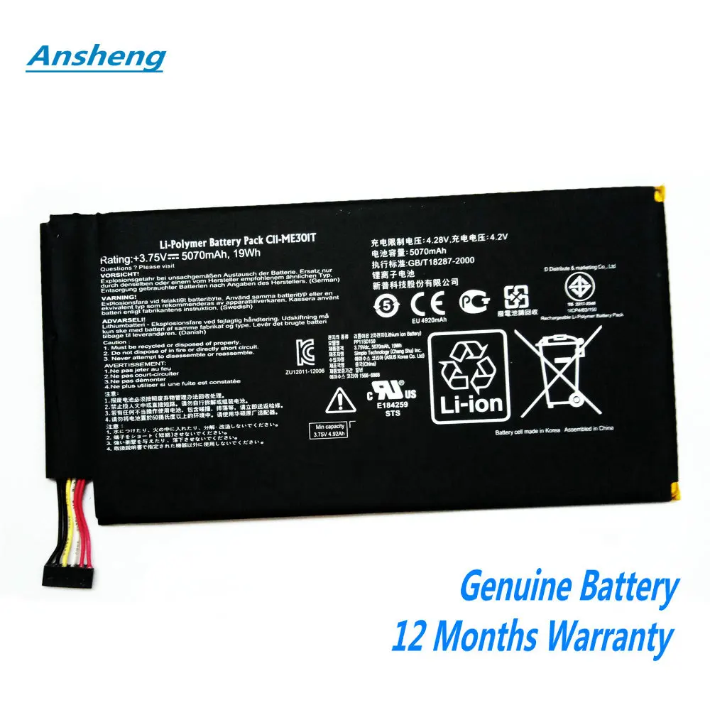 Original C11 ME301T Battery For Asus MeMo Pad Smart 10 K001 10.1