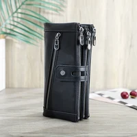 CONTACT'S Women Long Clutch Wallets RIFD Blocking Genuine Leather Wallet Fashion Coin Purse for Ladies Card Holder Money Bag